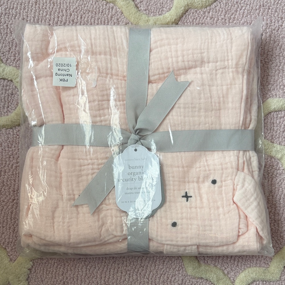 Pottery Barn Bunny Organic Blanket - Soft Pink